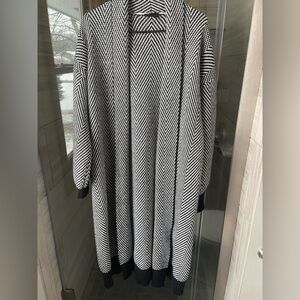 Vici Black and White Chevron Cardigan